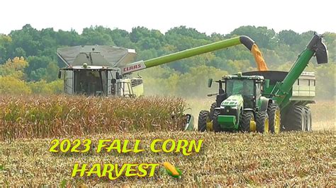 2023 Fall Corn Harvest 🌽 Claas 8700 Combine Shelling Corn 16 Row Corn Head Youtube