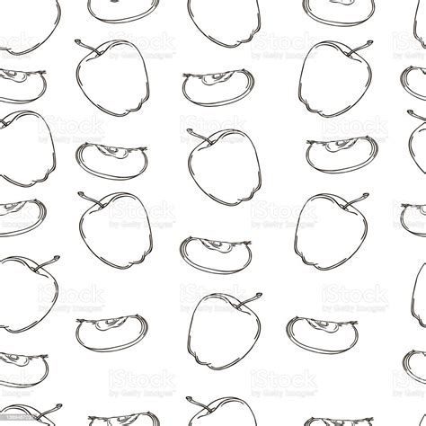 Exotic Fruit Apple Seamless Pattern Stock Illustration Download Image