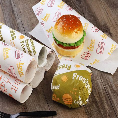 Custom Sandwich Packaging Tissue Paper Burger Greaseproof Shawarma Food