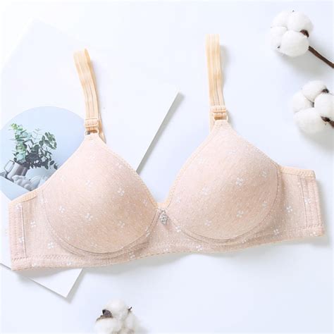 Hcuribad Push Up Bras For Women2024 New Womens Printed Bra Cotton Thin Cotton Rimless