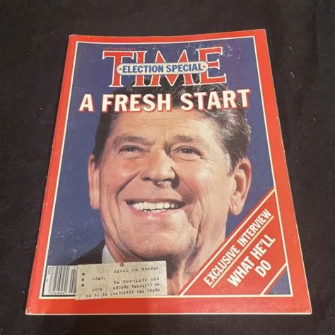 Time Magazine November Ronald Reagan A Fresh Start Election