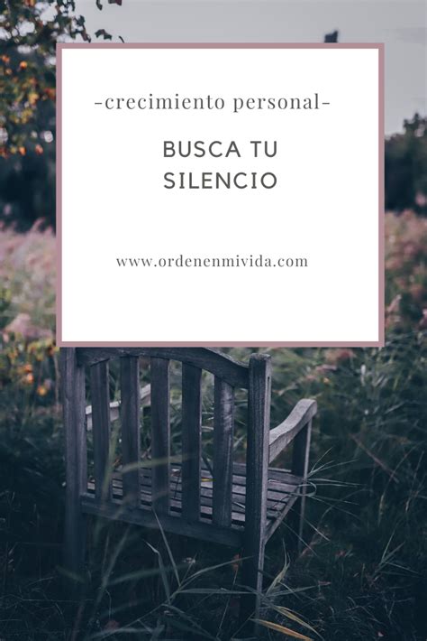 BUSCA TU SILENCIO Orden En Mi Vida