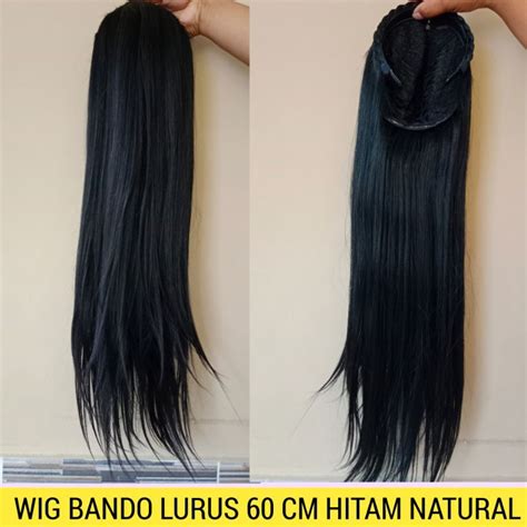 Jual Wig Bando Kepang Lurus Straight Warna Hitam Natural Panjang 60 Cm