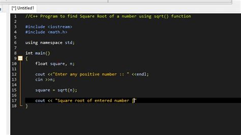 C Program To Find Square Root Of A Number Using Sqrt Function