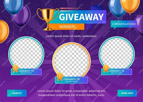 giveaway winners composition  realistic style premium vector
