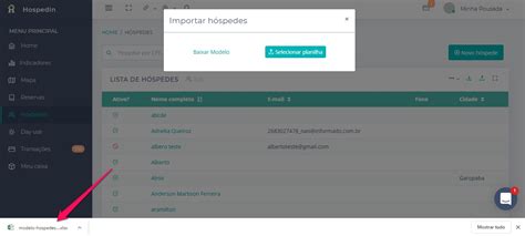 Como Adicionar Uma Lista De H Spedes No Hospedin Hospedin Central