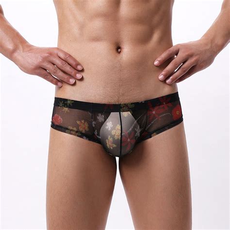 Print Sheer Cheeky Bikini Men S Underwear With Pouch 5 Colors Available EBay