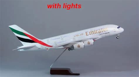 1160 Scale 455cm Airplane Model Airbus A380 Emirates Airline Aircraft