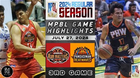 Mpbl Highlights Batangas City Tanduay Rum Masters Vs Pangasinan