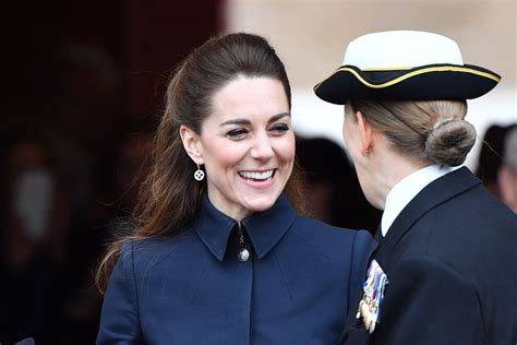 Kate Middleton Braves The Rain In Stilettos And A Military Inspired Alexander Mcqueen Coat