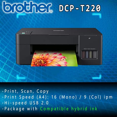 Brother DCP T220 3 IN 1 Print Scan Copy Ink Tank Printer Shopee