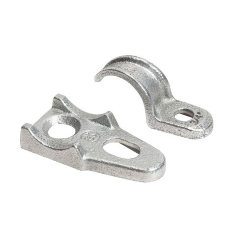 2 in. 1-Hole Iron Conduit Strap with Clamp-Back-53220 - The Home Depot