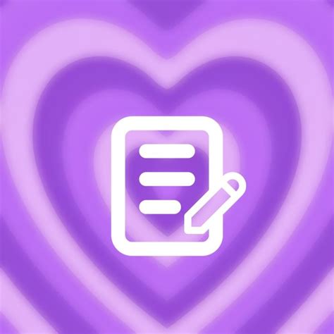 Notes Purple Aesthetic Heart App Icon Heart App App Purple Aesthetic