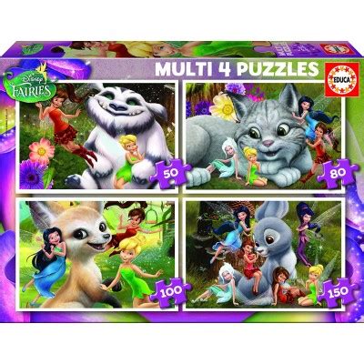 4 Puzzles Disney Fairies 50 Teile EDUCA Puzzle Acheter En Ligne