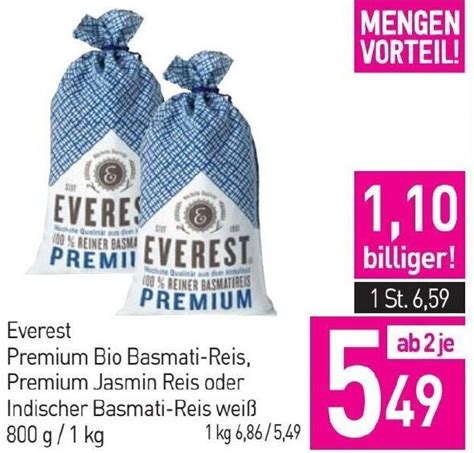 Everest Premium Bio Basmati Reis Premium Jasmin Reis Oder Indischer