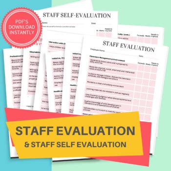 DAYCARE STAFF EVALUATION/ Childcare Printable Employee Evaluation Form
