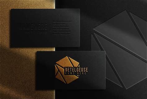 Premium PSD | Luxury gold embossed business card mockup