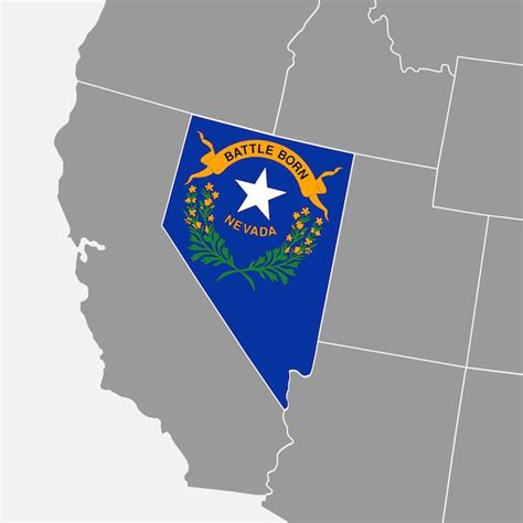 Premium Vector Nevada State Map With Flag Vector Illustration