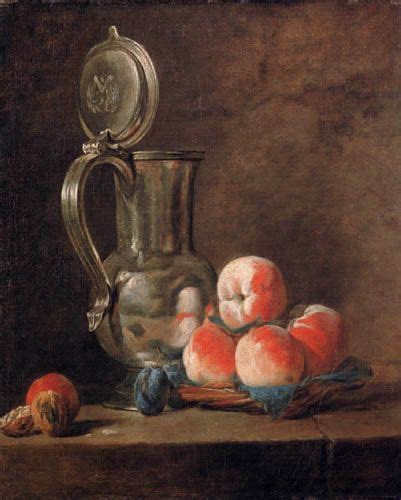 Jean Baptiste Siméon Chardin Zinnkrug und Pfirsiche Stillleben