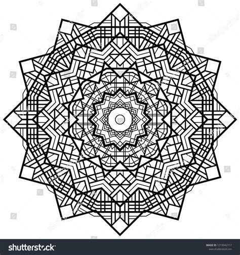 Geometric Mandalas Coloring Book Page Zigzag Stock Vector Royalty Free