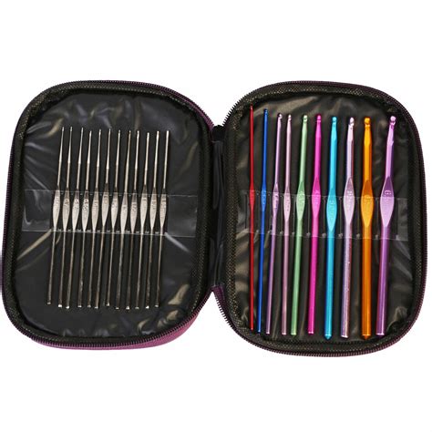 22pcs Aluminum Crochet Hooks Needles Knit Set Weave Craft Yarn Multi Color Ebay