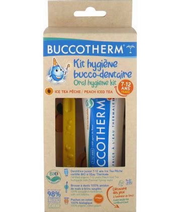 Buccotherm Kit Hygiène Bucco Dentaire Ice Tea Pêche 7 12 Ans Pas Cher