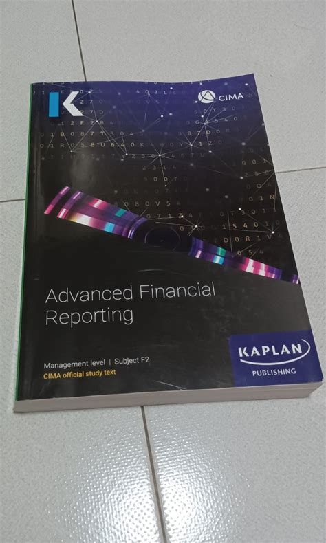 Cima Advanced Financial Reporting F Kaplan Textbook And Practice Kit