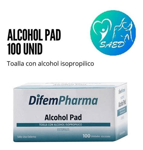 Caja Alcohol Pad 100toallitas Con Alcohol Isopropílico Difem Mercado