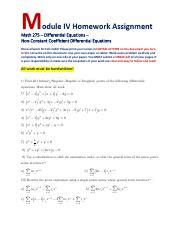 Module Iv Hw Pdf Math Differential Equations Non Constant