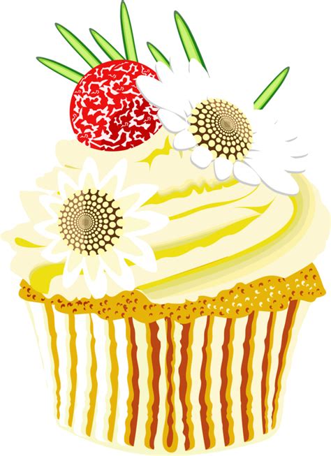 ein Stück Cupcake dekoriert mit Sahne und Kirschen 18129030 PNG