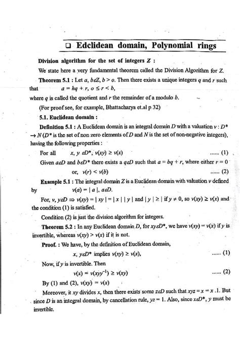 SOLUTION Exploring Ring Theory Euclidean Domain Polynomial Rings