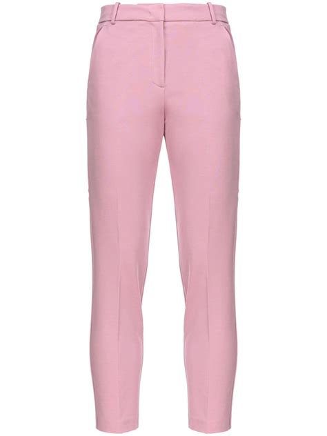 Pinko Presses Crease Tapered Leg Trousers Pink Farfetch