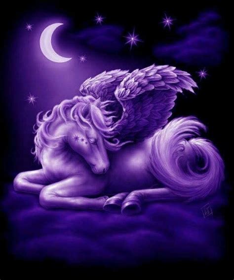 Purple Pegasus Unicorn And Fairies Spirit Animal Art Pegasus