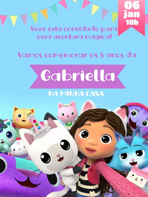 Fazer convite online convite digital Aniversário A Casa Mágica da Gabby