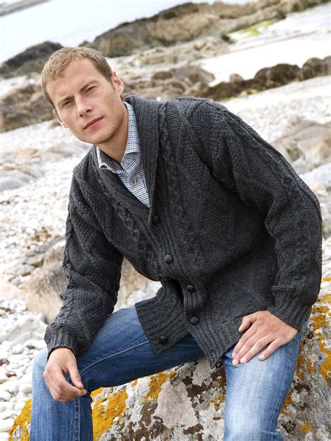 Men's Merino Cardigan Sweater - Aran Sweaters Direct