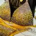 NPC IFBB WBFF Yellow Velvet Bikini Suit With Crystals Competition Suit Posing Suit Rhinestone