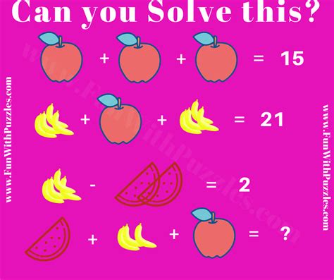 Math Fruit Puzzles Clickmoms