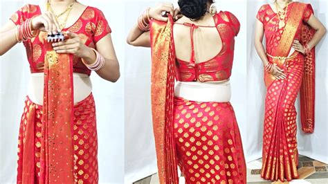 Wedding Beginners Silk Saree Draping Step By Step With New Tips