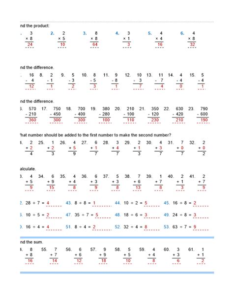 Ninalazina Addition Subtraction Multiplication Division Worksheets Library