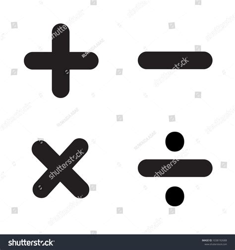 Math Symbols Icon Set Vector De Stock Libre De Regalías 1038192688