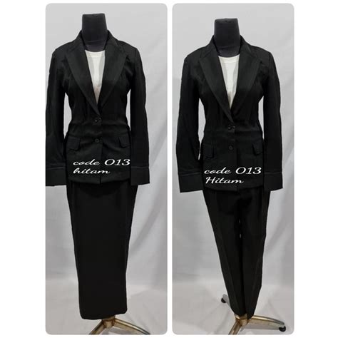 Jual Setelan Blazer Jas Kantor Hitam Rok Cel Brand Azkia Shopee