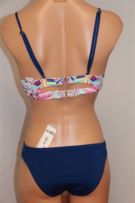 NWT Bar III Swimsuit Bikini 2pc Set Size XS Bandeau Indigo Underwire EBay