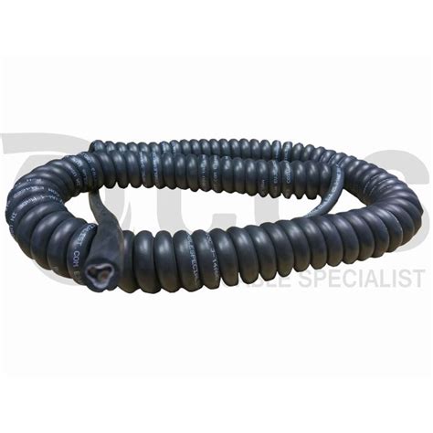 Coil Cable Specialist Inc. - Custom Coiled Cords 14 AWG 3 CONDUCTOR - 600V BLACK FR PU JACKET ...