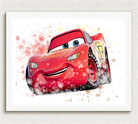 Lightning McQueen, Cars Print, Disney Cars Poster sold by Inhaler ...