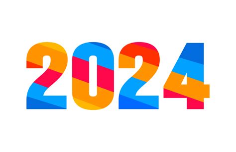 2024 Feliz Novo Ano Colorida Texto Logotipo Tipografia Projeto Conceito