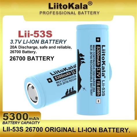 Batterie 5PCS Batterie Au Lithium LII 53S 26700 20a 3 7V 5300mA