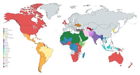 Countries reached by BBC News in one of their official languages (de
