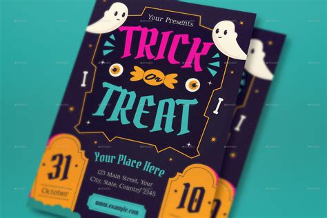 Black Hand Drawn Trick Or Treat Flyer Set By Graphicook Graphicriver