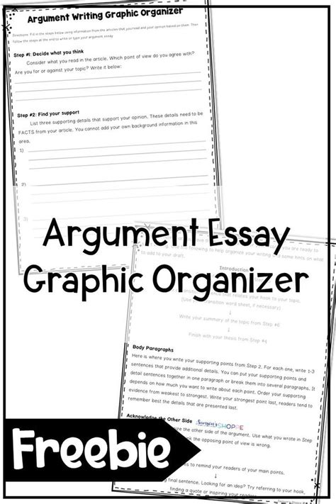 Argument Writing Graphic Organizer Use This Free Template To Help