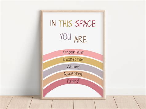 Safe Space Poster Therapy Office Decor School Social Work Classroom